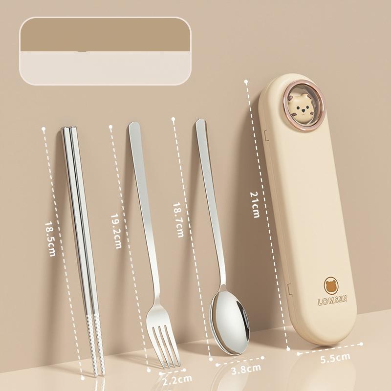 

Korean Style 304 Stainless Steel Cutlery Set - Chopsticks Spoon Fork All in One Metal Cutlery Dishwasher Safe