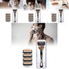 Innovative Five Blade Shaving Razor For Gentlemen With Stylish Orange And Black Color Scheme
