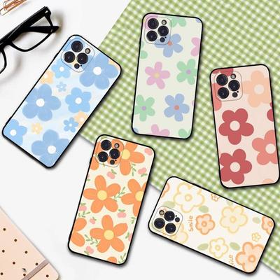 YNDFCNB Funda de Teléfono con Dibujo de Flores Para iPhone 6 7 8 Plus 11 12 13 14 Pro SE 2020 MAX Mini X XS XR Trasera Funda Cubierta