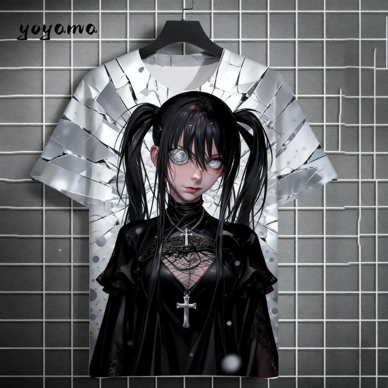 Men T-Shirt Japanese Manga Girl Style Print T-Shirt Fashion Breathable 3D Print