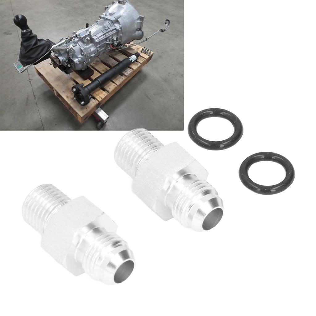 Pair Transmission Cooler Adapter Fittings ‑6AN to 1/4in NPSM 316‑3000833 for GM TH350 TH400 4L60E 4L70E 700R4 TR6060