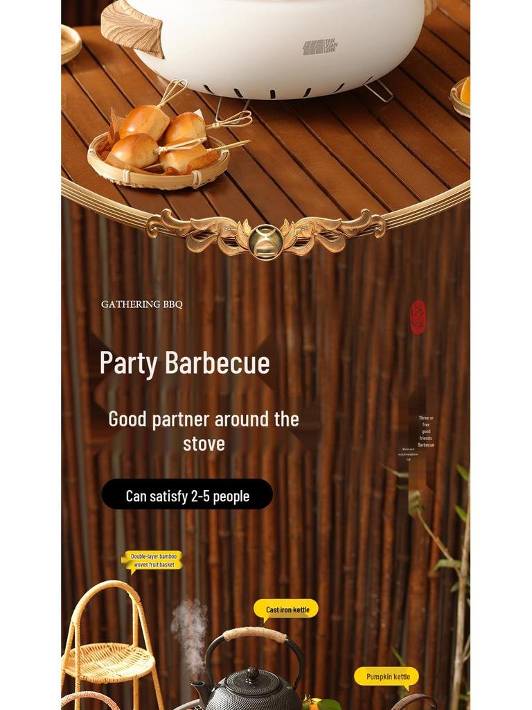 Dual-Use Electric Grill & Fire Pit: Indoor BBQ, Boiling, Baking, and Charcoal Stove Set