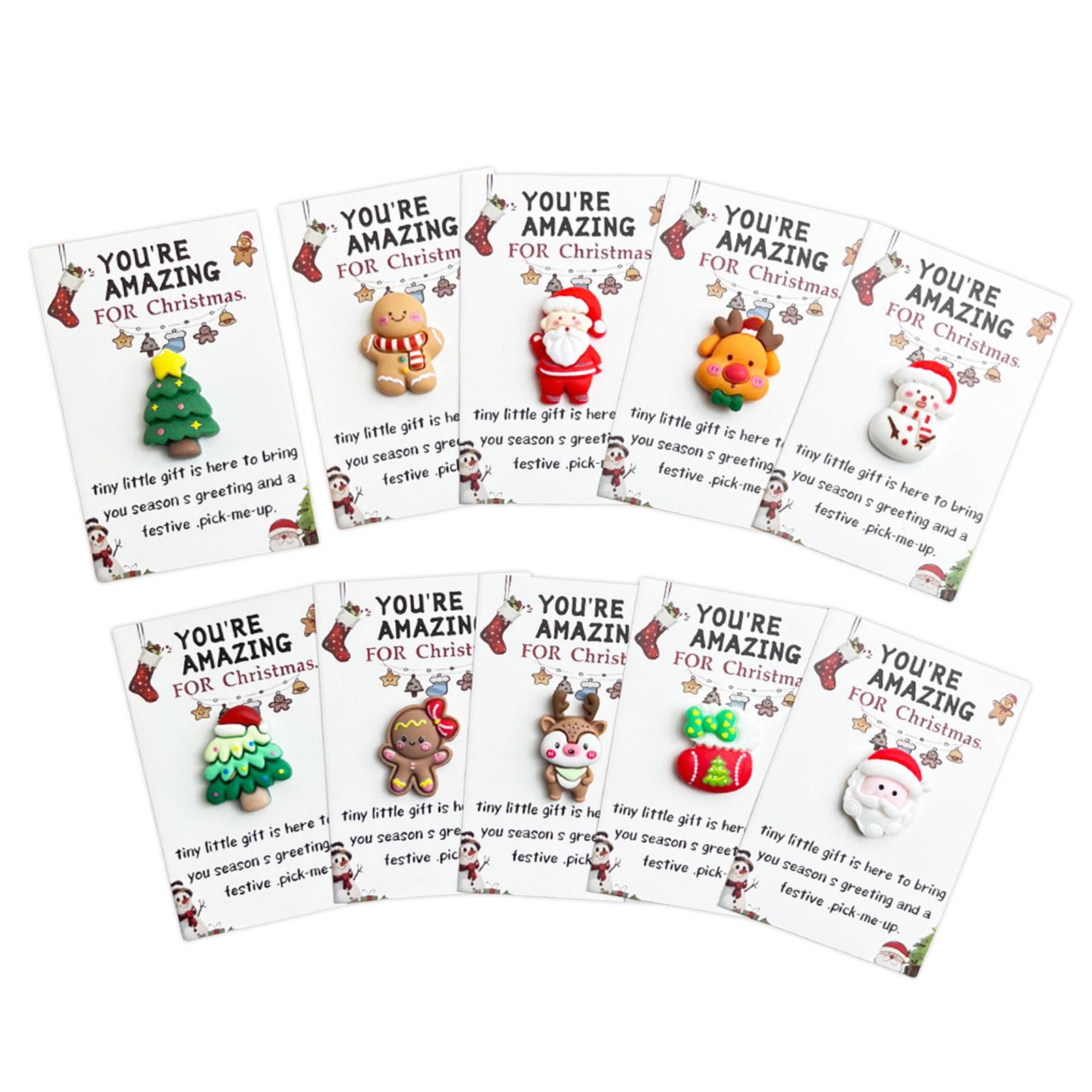 10/20/30pcs Christmas Pocket Hug Token Gifts Bulk with Cards Mini Christmas Resin Pocket Hug Inspirational Keepsake Xmas Gifts