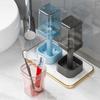 Minimalist Toothbrush Holder Set Compact Storage Organizer with Gargle Cup, Bathroom Tumbler, and Rack Space-Saving Bathroom