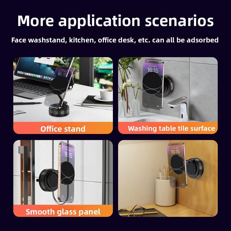 Vacuum Adsorption Magnetic Car Mobile Phone Holder Rotating Folding Suction Cup Car Navigation Mobile Phone Holder