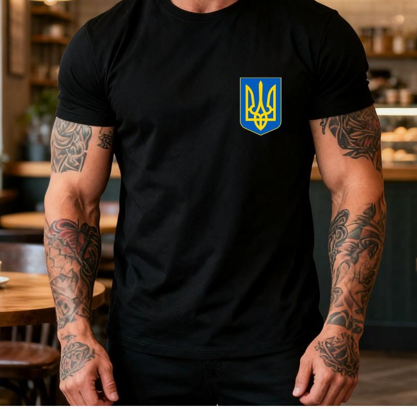 Unisex ukrajinský trojzubec logo bavlněné letní tričko s krátkým rukávem vlastenecký dárek ukrajinský symbol ležérní top unisex oblečení