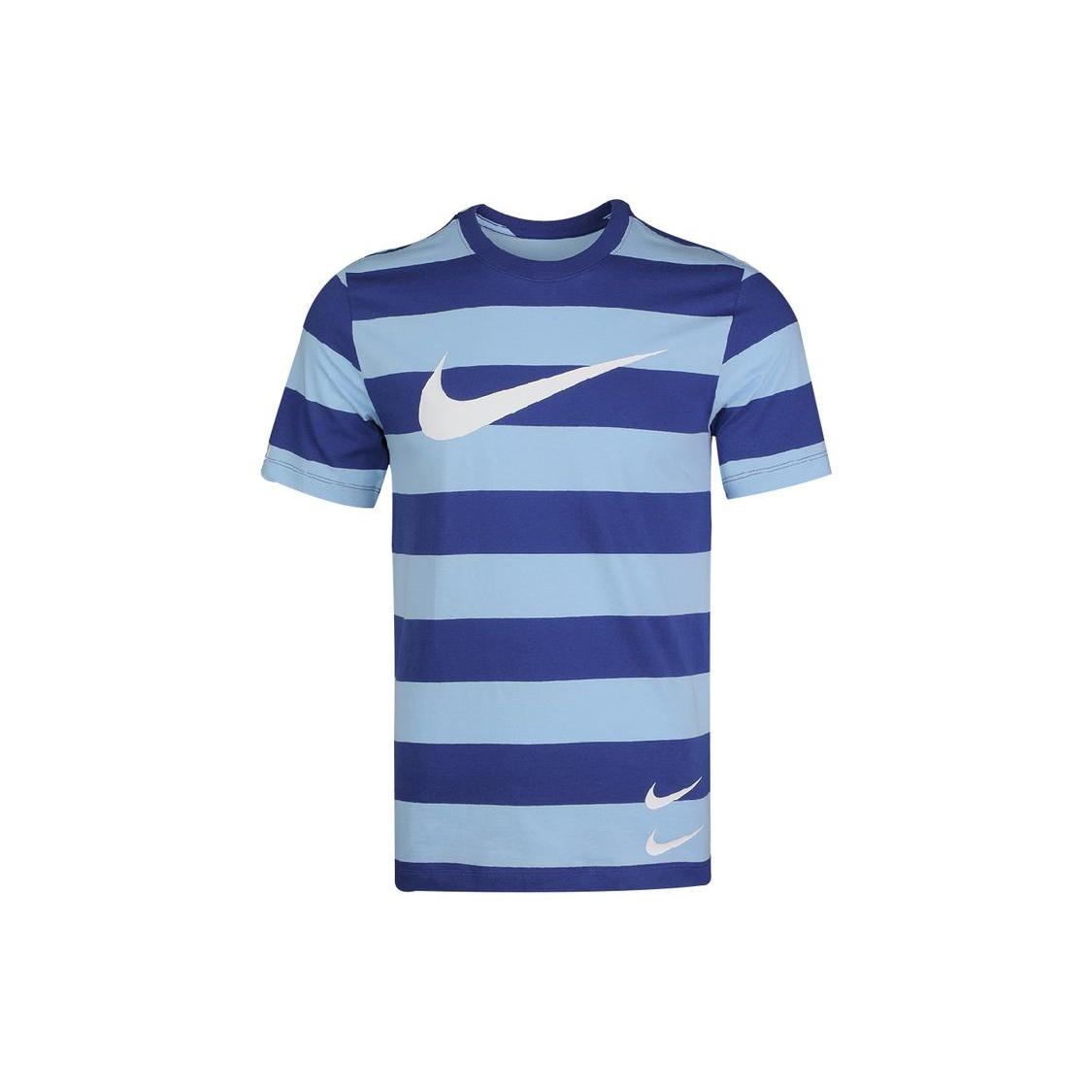 Nike Swoosh Stripe Short Sleeve Blue Men s CQ5197-436 S