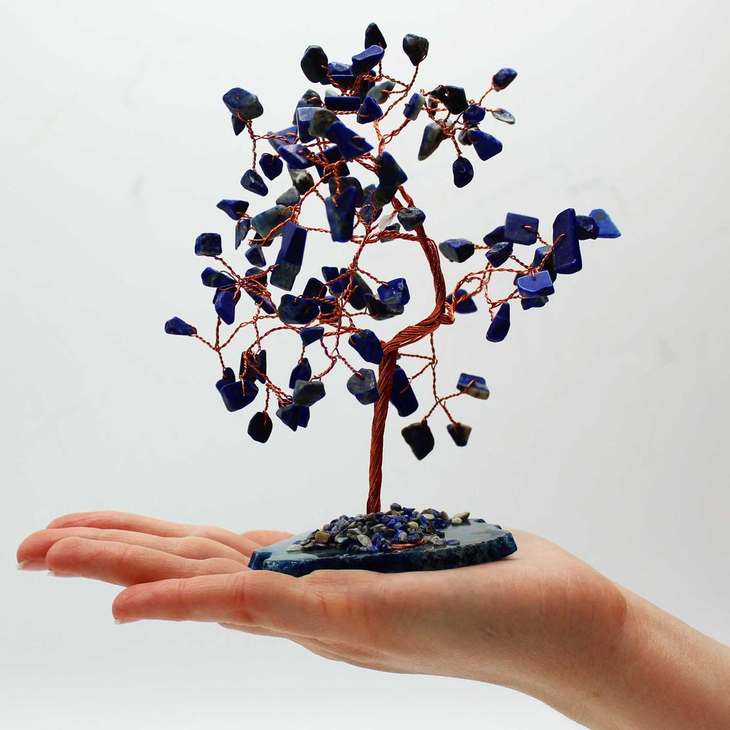 Sodalite Crystal Tree Blue Agate Base 100 Stones