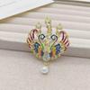 Luxury Women's Enamel Peacock Brooch Pin - Elegant Lapel & Waist Cincher Accessory