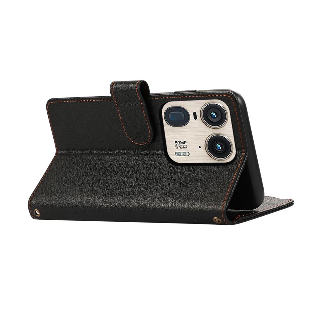 For Motorola Edge 50 Ultra 5G Case Multi Card Slots Zipper Leather Phone Cover with Wrist Strap