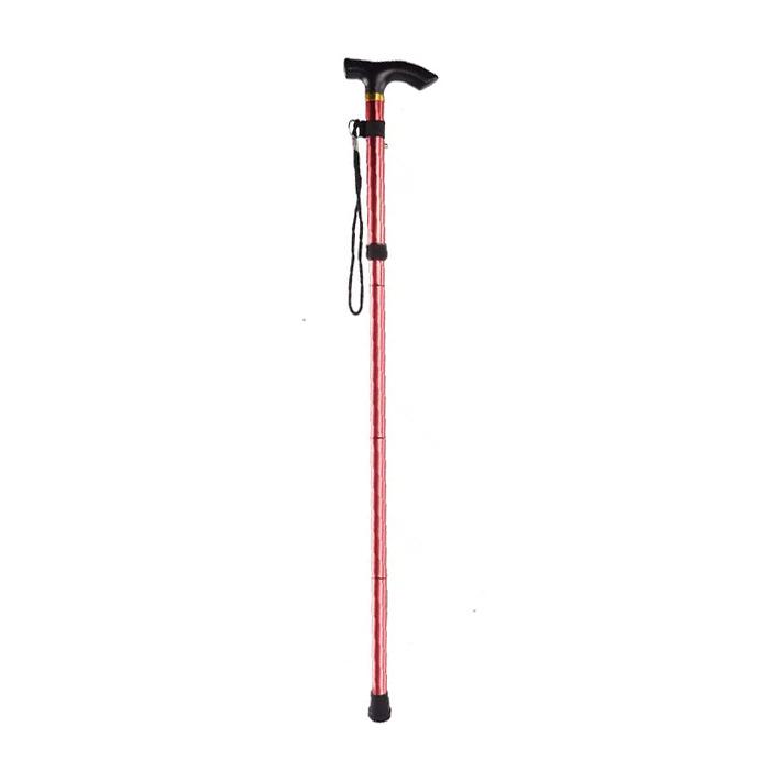 Collapsible Aluminum Trekking Poles for Hiking & Travel - Five-Section Telescopic Cane for Elderly Climbing