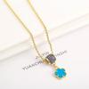 Luxury shiny Zirconia Earrings for women Fashion Five-leaf Flower Earrings Necklace set Classic women's party jewelry Shamrock