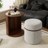 Set Tavolino con Sgabello Tavolino Rotondo Comodino Tavolino da Divano Tavolino Occasionale con Contenitore Legno MDF Aspetto Mobili Moderni per Soggiorno