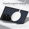 Luxury Carbon Fiber Texture MagSafe Case For Samsung Galaxy S25 S24 S23 S22 Plus Ultra Alloy Lens Shockproof Cover