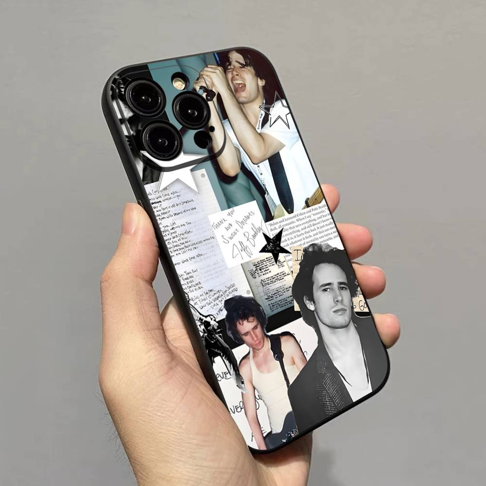 J-Jeff B-Buckley For IPhone 17 16 15 14 13 12 11 Pro Max Plus Shockproof Black Soft Phone Cover