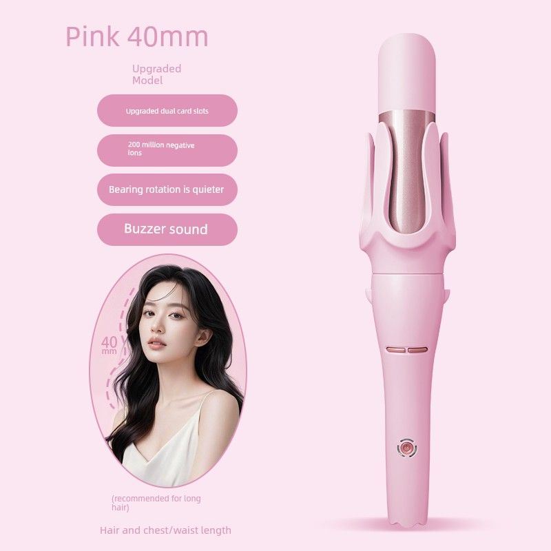 

Cold Air Long-Lasting Styling 30mm Fully Automatic Curling Iron Dormitory 36 Large Wave Perm Tool Negative Ion Does Not Damage Hair [Upgraded Model] 40mm Automatic Roll [Sakura Pink]