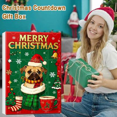 Ημερολόγιο Αφίξεων για Λάτρεις Σκύλων Διακόσμηση Αντίστροφης Μέτρησης 24 Ημερών για τα Χριστούγεννα 2D Επίπεδο Ακρυλικό Κρεμαστό Σκύλου Πολυλειτουργικό Εορταστικό Στολίδι