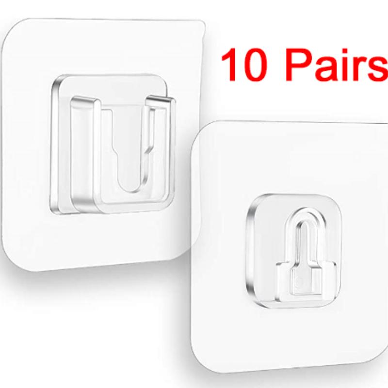 

10 пар двухсторонних самоклеящихся настенных крючков, вешалки, прочные крючки, присоски, настенные держатели для хранения вещей для кухни и ванной комнаты