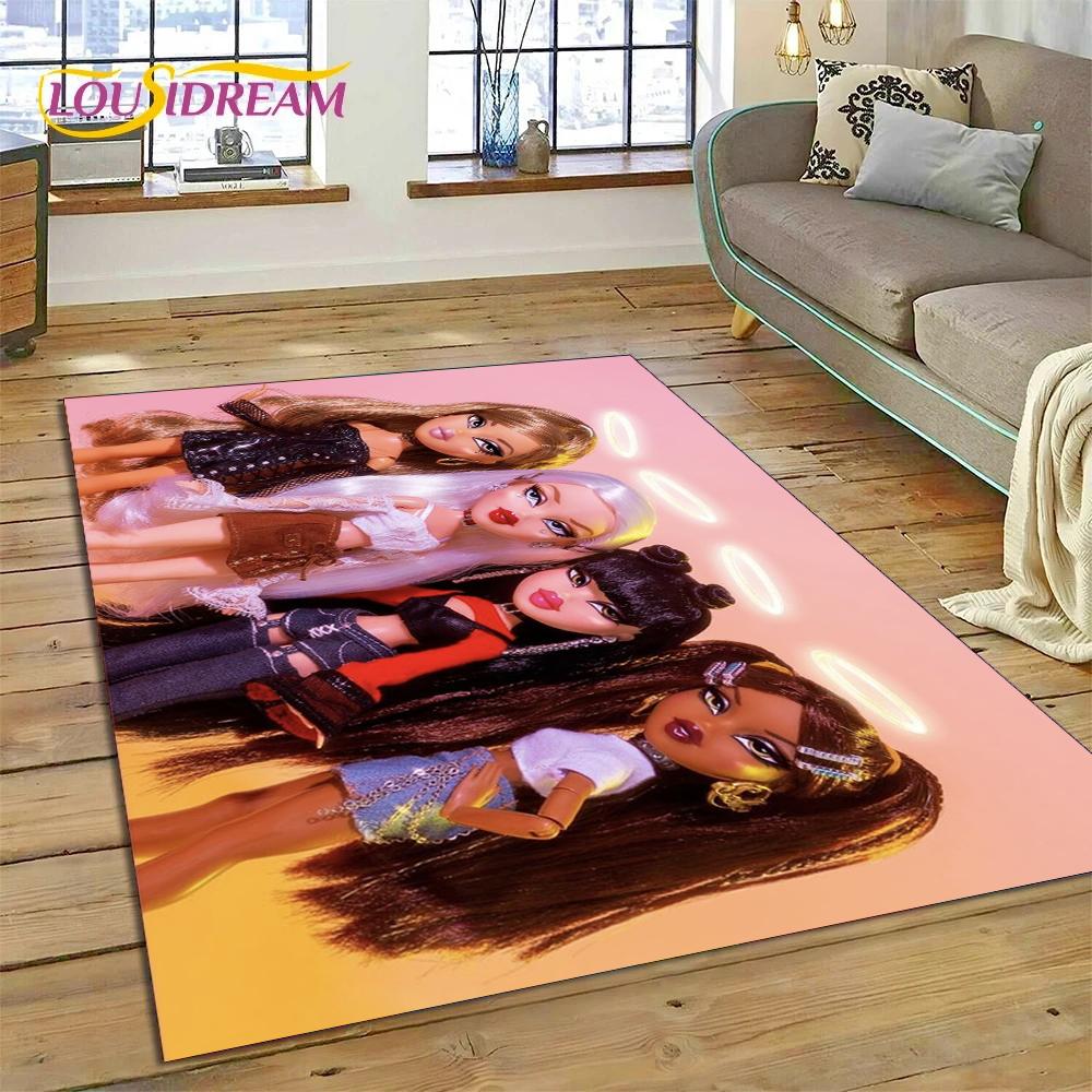 HD Cartoon Bratz Doll Cute Girls 3D Rug Carpet for Living Room Bedroom Home Decor,Floor Mat Non-slip Decoration for Sofa Doormat