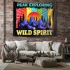 Outdoor Adventure Tapestry Vintage Mountain Sunset Room Decor
