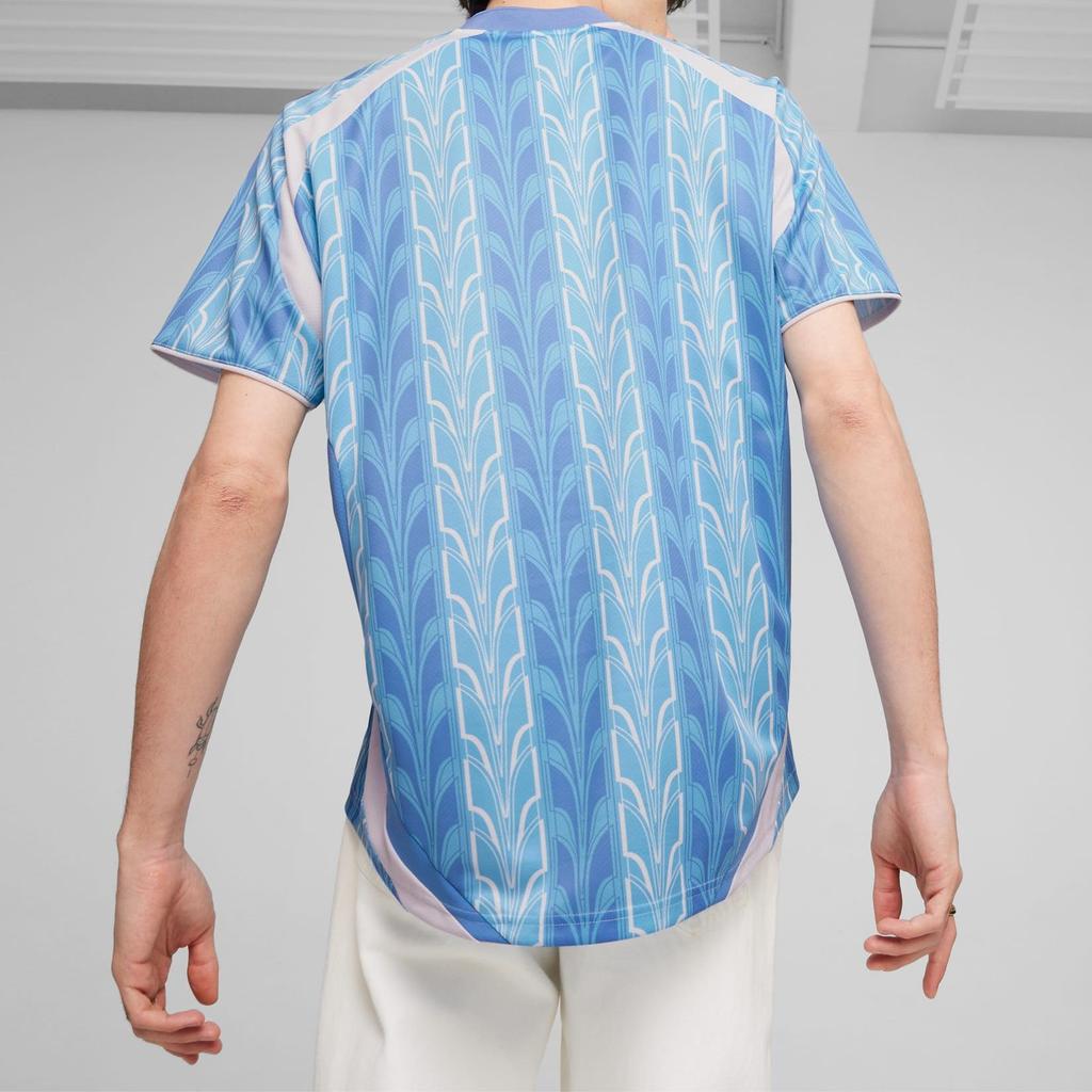 Puma Color Block Letter Print Casual Breathable Training Short Sleeve Football Shirt Unisex Tops Blue 627933-18