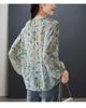 100% mulberry silk printed shirt for women's 2026 spring fashion versatile round neck silk top