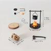 Mini Campfire Hanging Stove Pot Dollhouse Camping Picnic Firewood Pile Sand Table Micro Landscape Scene Decoration Ornament Toy