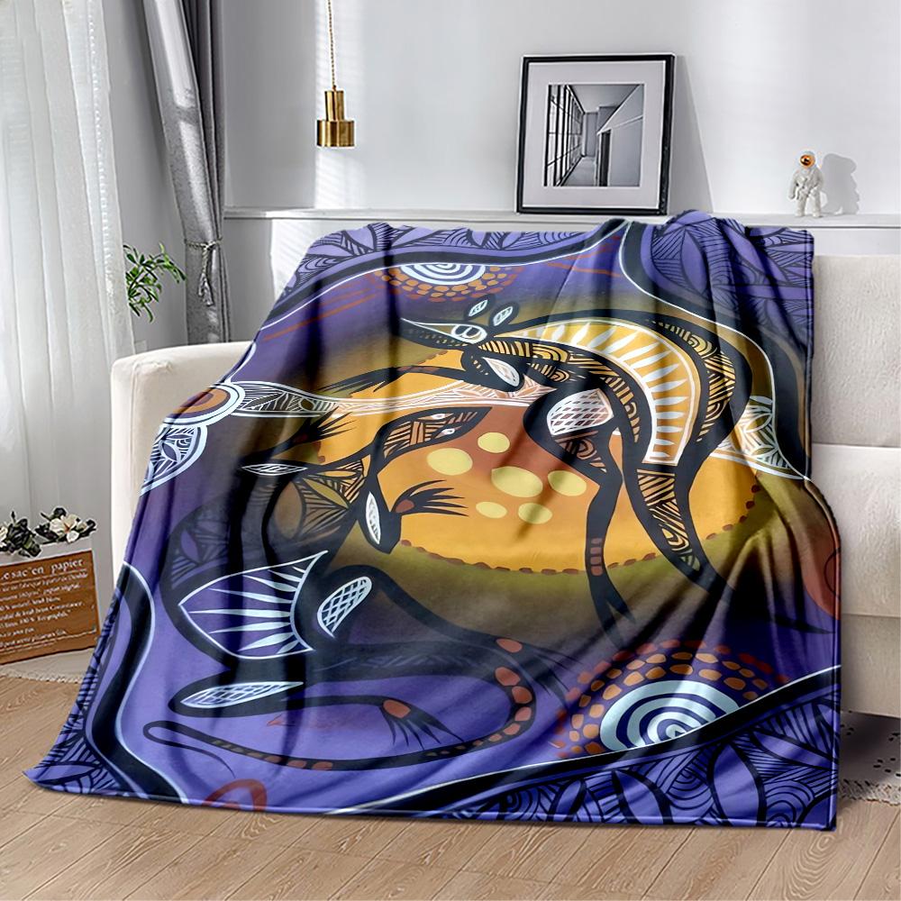 Australian Aboriginal Style 18 Blanket Durable Comfort Perfect for Picnics Couch Bed for All Seasons Stylish Decor