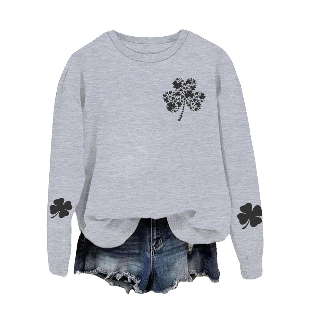 Ladies' Casual Women's Printed Round Neck Pullover Hoodie