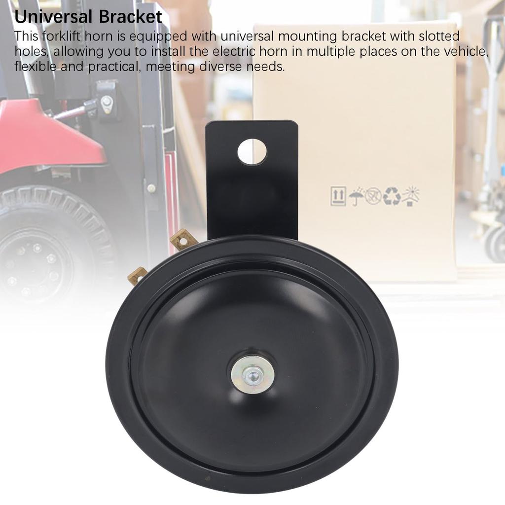 24V 3A Forklift Horn, 105dB Loud Universal Car Disc Horn, Truck Metal Horn for Excavator Special Vehicle Construction Machinery