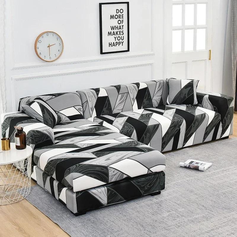 Corner Sofa Covers for Living Room Elastic Slipcovers Couch Cover Stretch Sofa Towel L Shape Chaise Longue