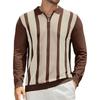 Men's Zipper Long Sleeve 2025 Fashionable Casual Polo Shirt with Flip Collar and Digital Printing for Spring