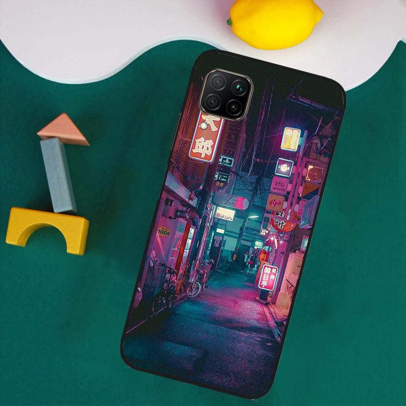 Japanese Night City Aesthetic For Huawei Nova Y73 Y72 Y70 Y90 Y60 Y61 Y91 12s 12i 11i 8i 9 10 SE P40 Lite P30 P60 Pro Case