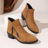 Large size winter new women's suede rubber cloth fashion boots thick heel short women's boots