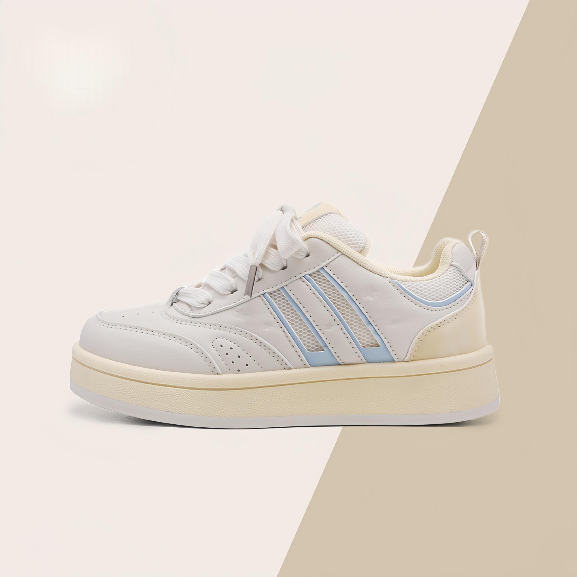 

2025 spring and summer new breathable leather board shoes platform white shoes women s shoes versatile with skirts white shoes 35