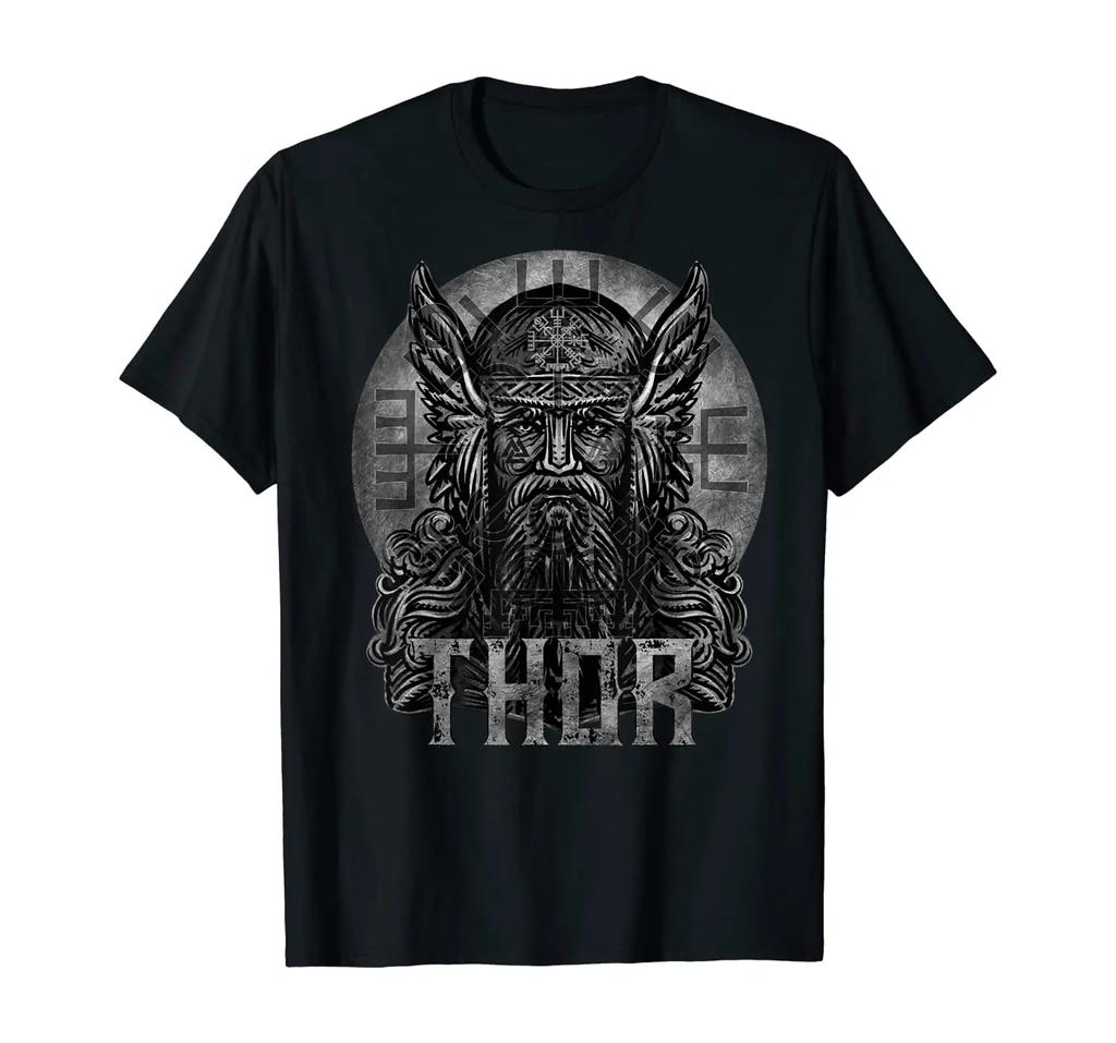 Norse God Thor Pagan Runes Nordic Myth TShirt 100 Cotton ONeck Summer Short Sleeve Casual Mens Tshirt Size S3XL