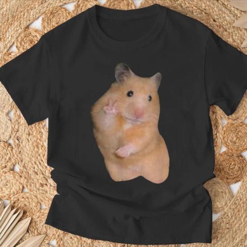 

Cute Hamster Graphic Print Tshirts Summer Fashion Funny Meme Casual Tops for Women Unisex ONeck Oversize Short Sleeve Tshirts 3XL