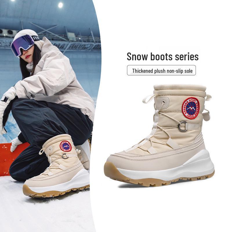 Unisex Snow Boots with Fleece Lining, Women's Cold-Resistant Travel Shoes, Non-Slip Waterproof Men's Footwear