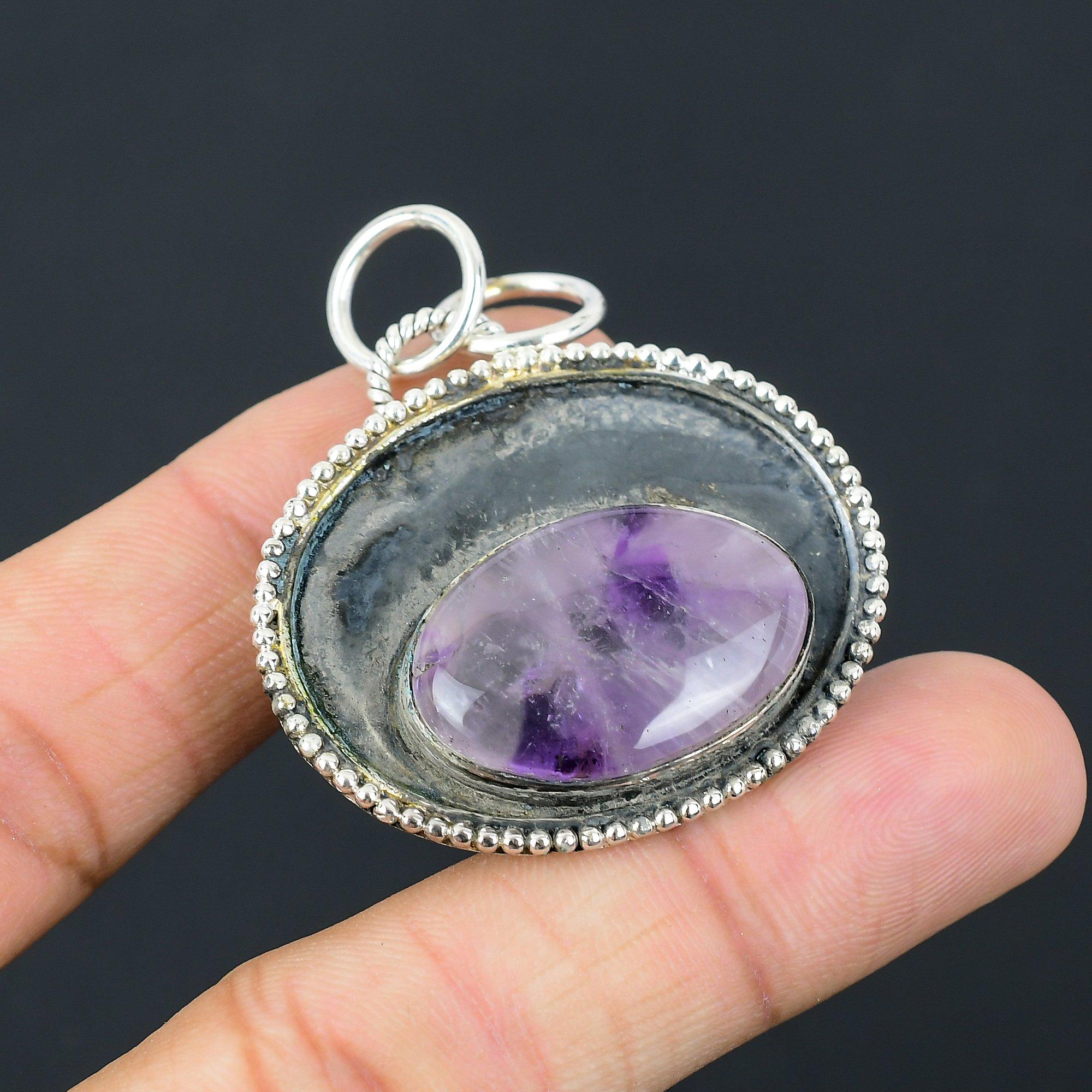 Подарок для женщин Подвеска Серебро 925 пробы Натуральный камень Звездный аметист