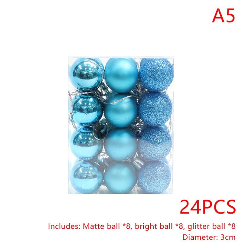 24 Piezas 3Cm Adornos de Bolas de Navidad Bolas para Árbol de Navidad Colgante para Árbol de Navidad Suministros Festivos para Fiestas Decoración Navideña