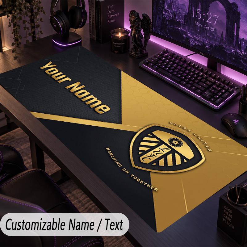 Large Mouse PadLeeds United Custom Name Text Personalized Desk Mat Non Slip Gaming Pad
