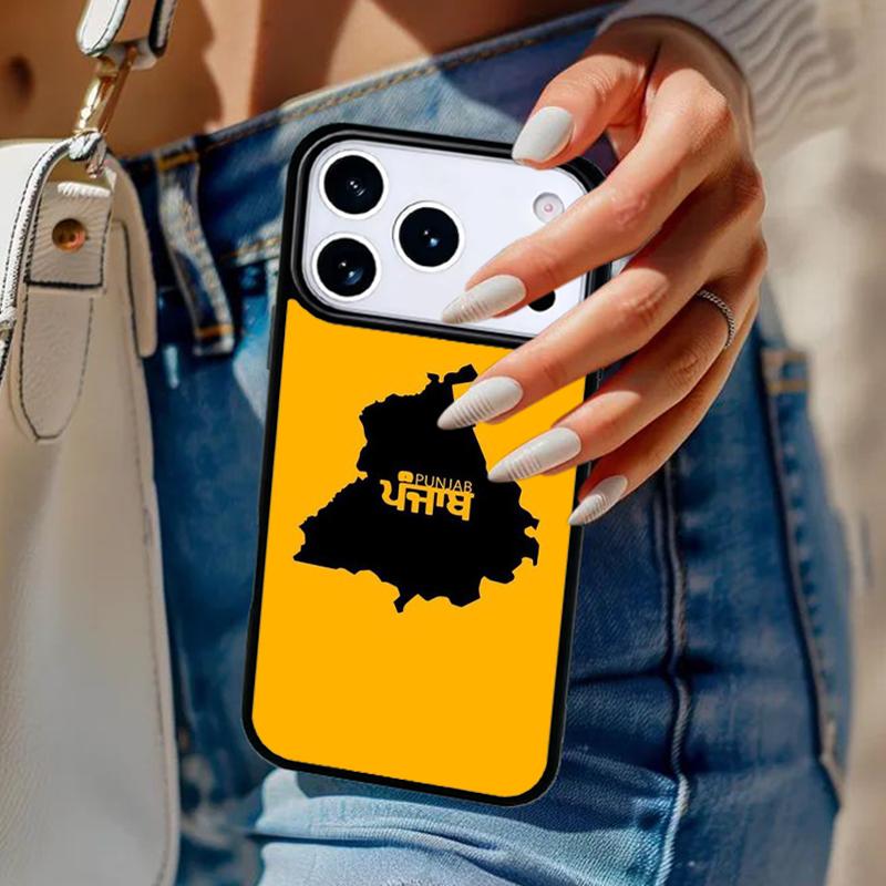 

Punjab Map Outline soft Phone Case For iPhone 17 Air 14 15 13 12 Max Cover For Apple 16e 11 Pro Max Plus Coque iPhone 16e