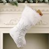 Christmas Plush Stocking With Pearl Snowflake Festive Hanging Decor Holiday