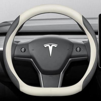 For Tesla Model 3 Y S 2012 2013 2016 2017 - 2024 Car Steering Wheel Cover PU Leather 9Colors Non-slip Auto Accessories