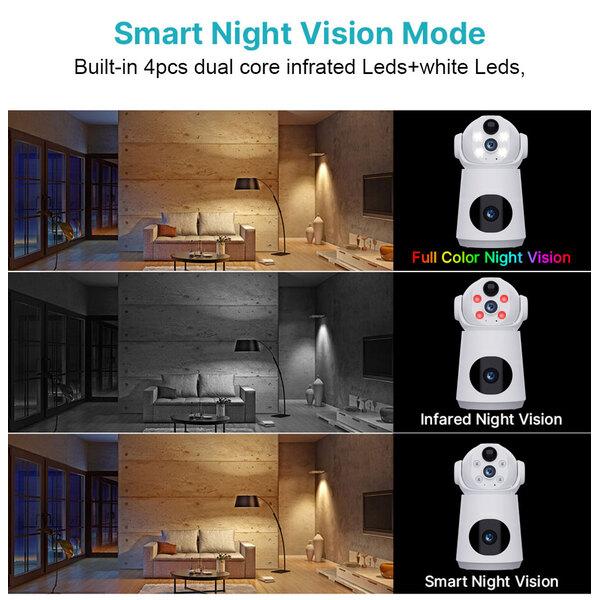 8MP 4K 4G/WiFi IP Lens Dual Screen Low Powered Battery Baby Monitor PIR Human Detection Night Vision Security Camera