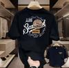 Retro style trend print Womens Tshirt with round neck street casual fashion for both Women and woWomen short sleeve design