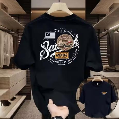 Retro style trend print Womens Tshirt with round neck street casual fashion for both Women and woWomen short sleeve design