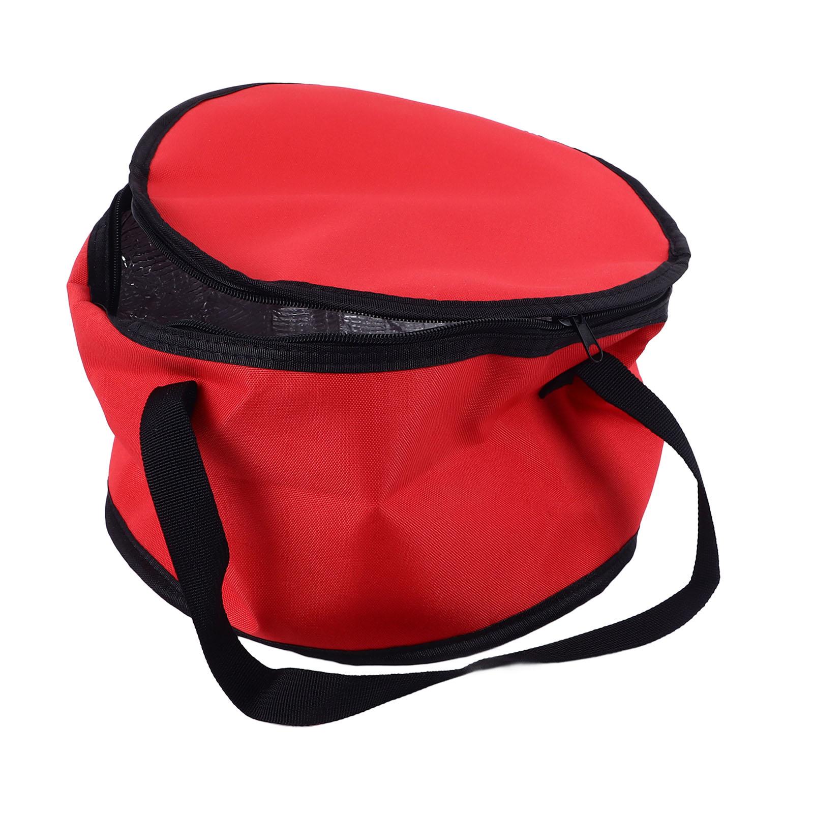 

Round Insulated Bag 11x7in Oxford Cloth Casserole Carrier Reusable Cooler Thermal Picnic Bag Red красный
