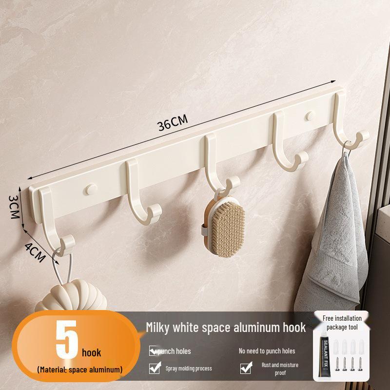 No-Drill Adhesive Hook: Wall-Mounted Towel Rack for Bathroom or Kitchen