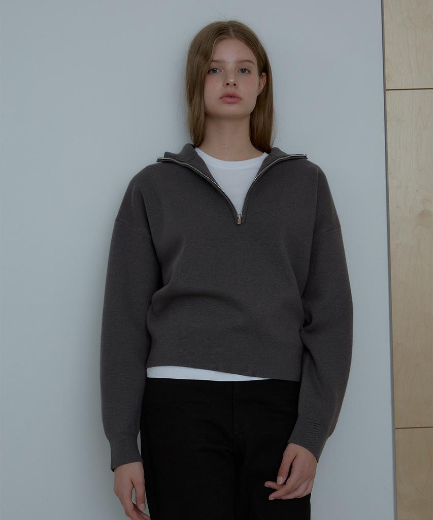 SIKOMA Cmk07 Deep Gray Half Zip Knit